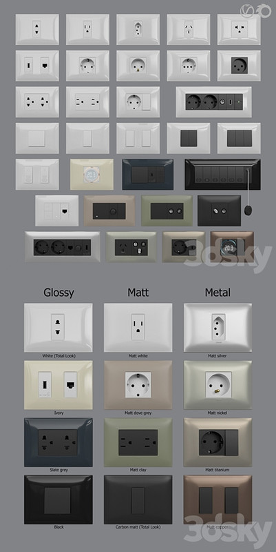 Sockets and switches Vimar Neve Up (IT/US standard cover plates)
